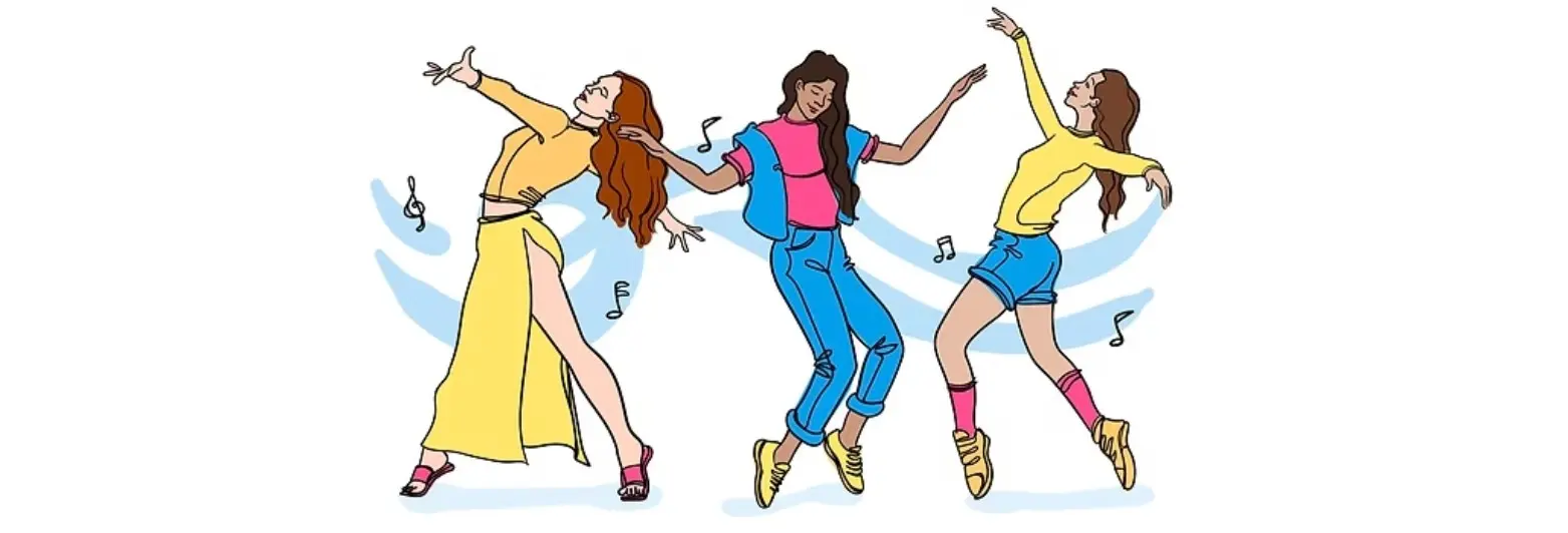 dibujo chicas bailando