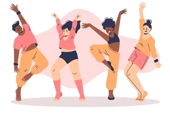 dibujo chicas bailando