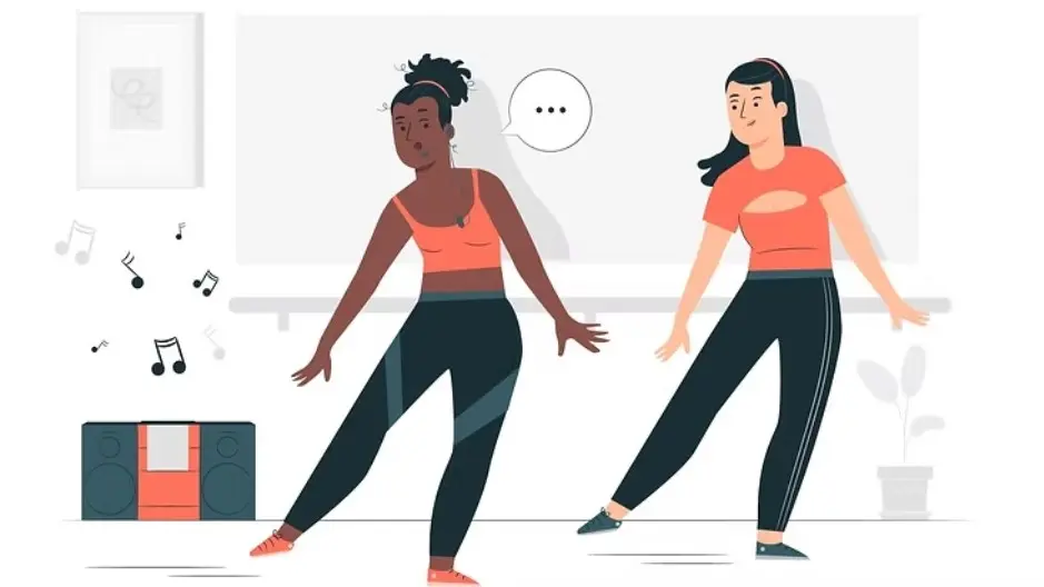 dibujo chicas bailando